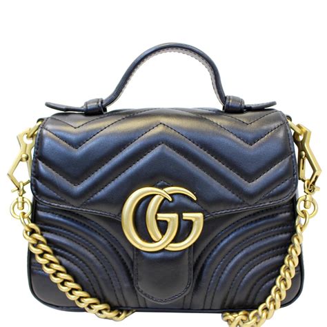 gucci top handle bag black|gg marmont top handle bag.